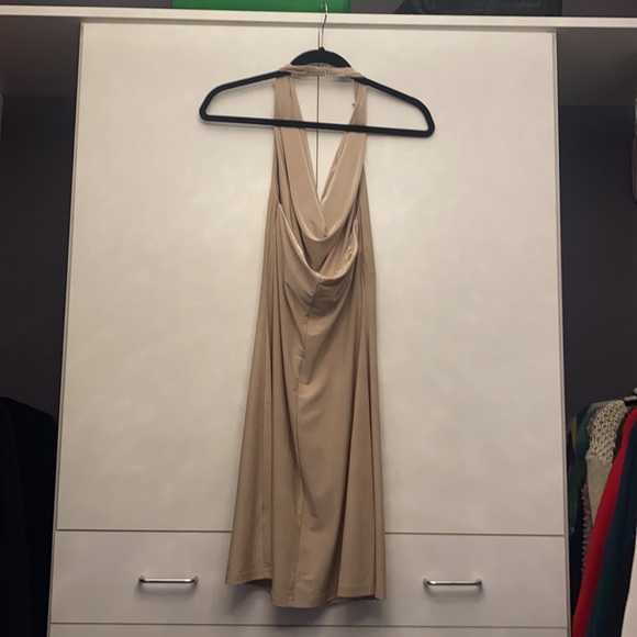 Satin Like Champagne Colored Dress - Picture 2 of 2